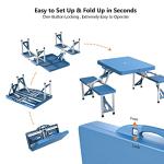 VINGLI 4 Ft Folding Picnic Table Set with Umbrella