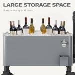 DWVO 80 Quart Rolling Ice Chest Cooler Cart