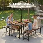 TinFrey 3-Piece Outdoor Dining Set with Umbrella