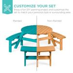 6-Person Circular Wooden Picnic Table for Outdoors