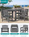 5-Piece Outdoor Dining Set for 4, Gray