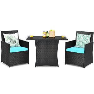 Tangkula 3-Piece Outdoor Bistro Dining Set