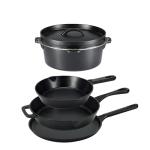 5-Piece Pre-Seasoned Cast Iron Cookware Set
