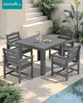 5-Piece Outdoor Dining Set for 4, Gray