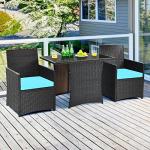 Tangkula 3-Piece Outdoor Bistro Dining Set
