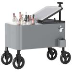 DWVO 80 Quart Rolling Ice Chest Cooler Cart