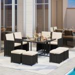 9-Piece Outdoor Patio Dining Set with Cushions