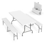 VINGLI 6' Picnic Table Set with 2 Benches