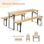 NAFORT 6FT Portable Picnic Table and Bench Set