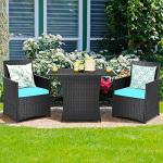 Tangkula 3-Piece Outdoor Bistro Dining Set