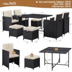 9-Piece Outdoor Patio Dining Set with Cushions