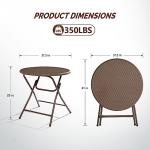 VINGLI 32" Round Folding Table for Outdoor Events