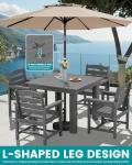 5-Piece Outdoor Dining Set for 4, Gray