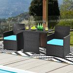 Tangkula 3-Piece Outdoor Bistro Dining Set