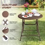 VINGLI 32" Round Folding Table for Outdoor Events