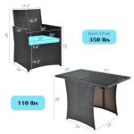 Tangkula 3-Piece Outdoor Bistro Dining Set