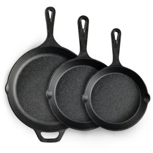 EWFEN 3-Piece Cast Iron Skillet Set