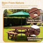 Wood Picnic Table Set for 4-8 People