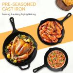 EWFEN 3-Piece Cast Iron Skillet Set