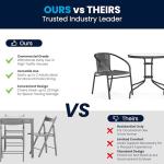 3-Piece Gray Patio Dining Set with Glass Table