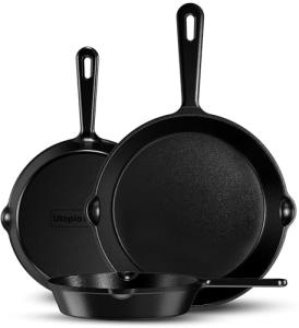 Utopia Kitchen Pre-Seasoned Cast Iron Skillet Set