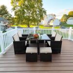 9-Piece Outdoor Patio Dining Set with Cushions