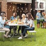 VINGLI 6' Picnic Table Set with 2 Benches