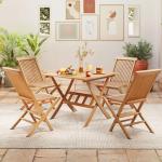 Tangkula 36" Square Acacia Wood Folding Patio Table