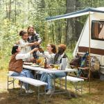 VINGLI 6' Picnic Table Set with 2 Benches