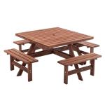 Wood Picnic Table Set for 4-8 People