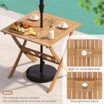 Tangkula 36" Square Acacia Wood Folding Patio Table