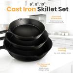 Utopia Kitchen Pre-Seasoned Cast Iron Skillet Set