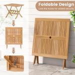 Tangkula 36" Square Acacia Wood Folding Patio Table