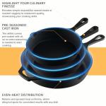 EWFEN 3-Piece Cast Iron Skillet Set