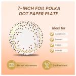 75PC Gold Dot Disposable Party Plates & Napkins