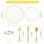 Elegant Gold Disposable Plates and Cutlery Set