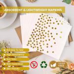 75PC Gold Dot Disposable Party Plates & Napkins