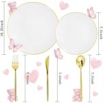 150PCS White and Gold Party Plates and Silverware