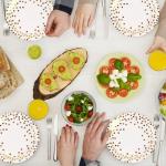 75PC Gold Dot Disposable Party Plates & Napkins