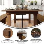 Rustic Pine Folding Dining Table for Outdoor Events