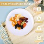 150PCS White and Gold Party Plates and Silverware