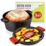 3-in-1 Cast Iron Dutch Oven & Skillet Set