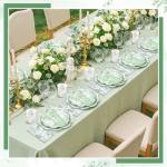 Sage Green Floral Party Supplies for 25 Guests