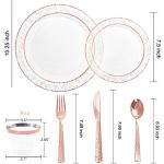 Rose Gold Disposable Plates and Silverware Set
