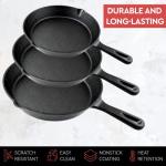 Pre-Seasoned Cast Iron Skillet Set - 3 Pieces