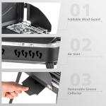 Portable Propane Grill & Camping Stove with Wind Guard
