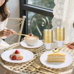 150-Count White & Gold Disposable Party Dinnerware