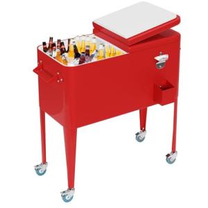 80 Quart Rolling Cooler with Bottle Opener