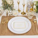 150-Count White & Gold Disposable Party Dinnerware