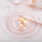 Rose Gold Disposable Plates and Silverware Set